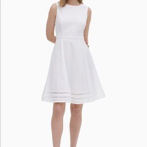 NWT Calvin Klein White eyelet dress. 100% cotton
